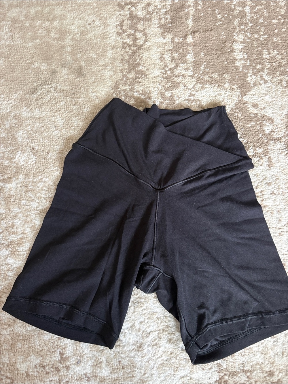 aerie Black High-Rise Bike Shorts with V-Waistband